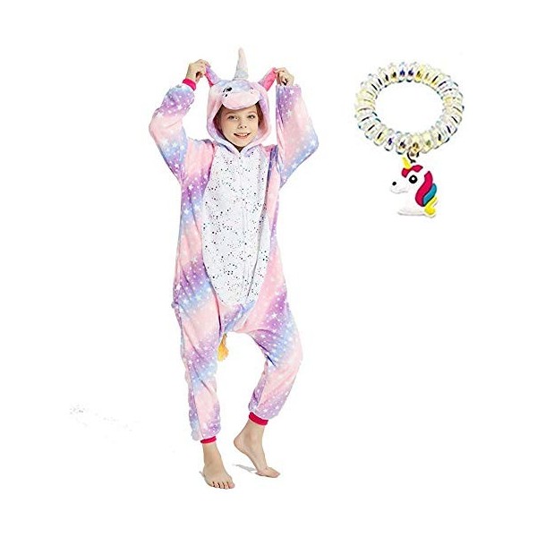 Enfants Licorne Onesie Pyjamas Flanelle One Piece Costume Filles Cadeau Cosplay Halloween Outfit Homewear