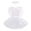 Costume dange Enfants Filles Princesse Tutu Robe en Tulle avec Halo Bandeau Ailes dange pour Halloween Carnaval Cosplay Ann