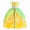 Monissy Robe de Princesse Cosplay d’Halloween Fée des Fleurs Robe Clochette Robe de Princesse Elfe Fête Noël Carnaval Enfants