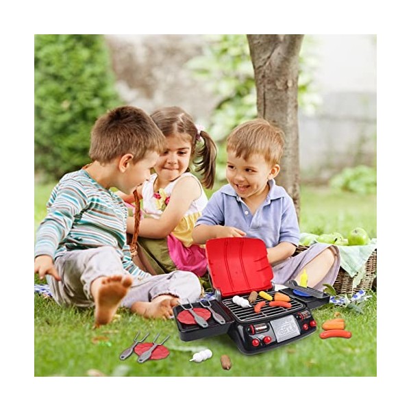 kramow Jeu de Cuisine Enfant, Barbecue Enfant, Fruits et Legumes Jouets, Accessoire Cuisine Enfant Cadeaux pour Garçons Fille