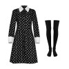 Metaparty Déguisement Mercredi Addams pour Enfants, Robe Mercredi Addams Fille, Cosplay Tenues Carnaval Robes De Soirée Costu