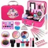 ONLYFUN Maquillage Enfant Jouet pour Fille, 21Pcs Kit de Makeup Lavable Enfant Non Toxique Con Thème Sirène Valise Maquillage