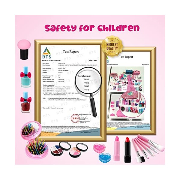 ONLYFUN Maquillage Enfant Jouet pour Fille, 21Pcs Kit de Makeup Lavable Enfant Non Toxique Con Thème Sirène Valise Maquillage