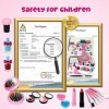 ONLYFUN Maquillage Enfant Jouet pour Fille, 21Pcs Kit de Makeup Lavable Enfant Non Toxique Con Thème Sirène Valise Maquillage