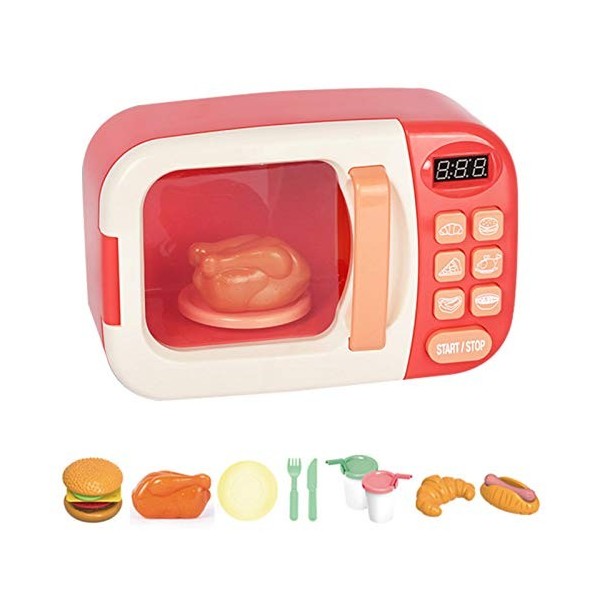 Jouets de Cuisine pour Enfants Jouets de Four Onde Jeu Dimitation pour Enfants avec Accessoires de Jouets de Cuisine Haoying