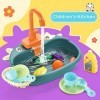 KPJSJ Ensemble de Jouets pour évier de Cuisine pour Enfants Simulation pour Enfants évier de Jeu avec Fruits et Vaisselle Jou