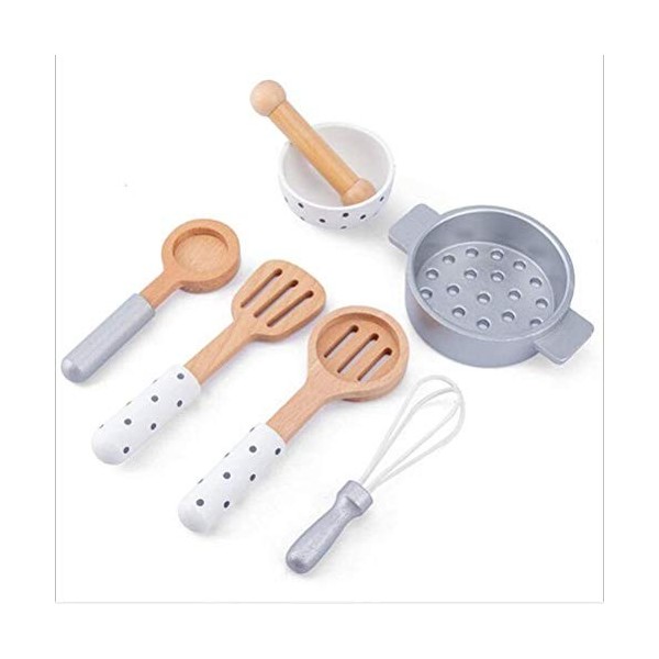 Pppby Jouet Enfant 2 Ans Cuisine Et Pâtisserie en Bois Accessoires De Cuisine pour Enfant Couverts Et Ustensiles De Cuisine G