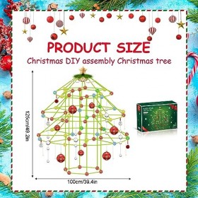 TSLBW Kit de Construction de Sapin de Noël pour Enfants 193 pièces Jouets de Construction Construisez Votre Propre Sapin de N