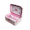 Childrens Rose Covered Tin Tea / Picnic Set and Case