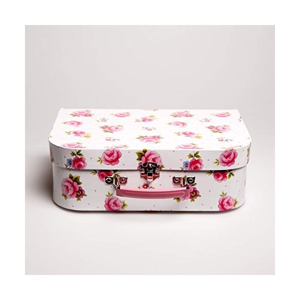 Childrens Rose Covered Tin Tea / Picnic Set and Case