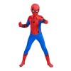 Kitimi Costume daraignée de super-héros pour enfants, verres 3D, noir Spider Miles Morales, body en tissu de soie de lait po