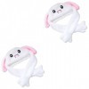 Toyvian Euh 2 Pièces Chapeau De Lapin Avec Oreilles Mobiles Robe Pour Filles Bonnet Rose Filles Chapeau Saut DOreille Oreill