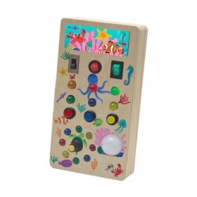 Perfeclan Jouet de Commutation LED Montessori, Jeu dapprentissage et de développement, Planche de Commutation en Bois, Planc