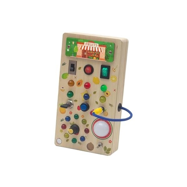 Perfeclan Jouet de Commutation LED Montessori, Jeu dapprentissage et de développement, Planche de Commutation en Bois, Planc