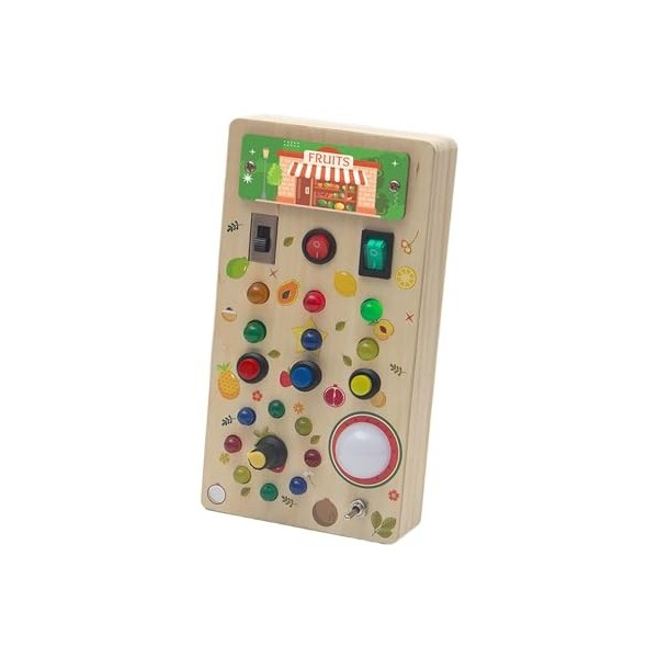 Perfeclan Jouet de Commutation LED Montessori, Jeu dapprentissage et de développement, Planche de Commutation en Bois, Planc