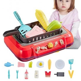 Boîte De Cuisine Gastronomique, Ensemble De Cuisine De Jeu avec Nourriture De Jeu, Musique Et Lumière Changeante De Couleur, 