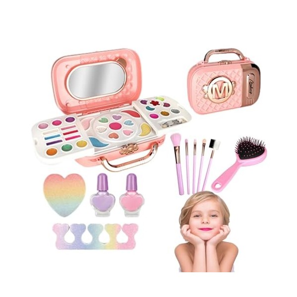 Tytlyworth Ensemble de Maquillage pour Petites Filles,Ensembles cosmétiques de Maquillage pour | Doux Princesse Semblant Joue