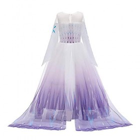 OBEEII Princesse Elsa Robe Filles Deguisement et Accessoires Enfants Carnaval Anniversaire Noël Halloween Cosplay Fête Costum