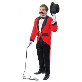 Bristol Novelty- Costume de Cirque Ringmaster | Adulte | Multicolore AC163 Déguisement Rouge, Red, 44-inch
