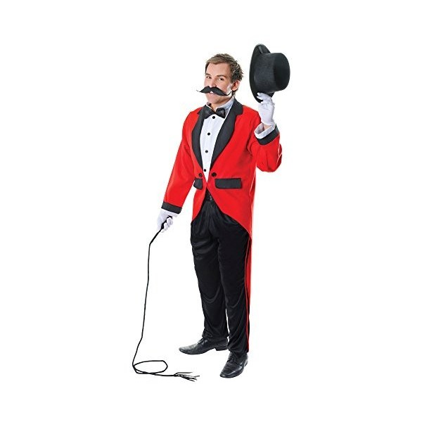 Bristol Novelty- Costume de Cirque Ringmaster | Adulte | Multicolore AC163 Déguisement Rouge, Red, 44-inch