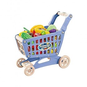 MagiDeal Jouet de chariot de, caddie pour enfants avec accessoire alimentaire, ensemble de jeu de chariot multifonctionnel po