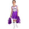 IEFIEL Cheerleading Pompons Fille Pom-Pom Girls Pompoms Haut Et Jupe Chaussettes Danse Sports Enfant Ensemble Uniforme Scolai