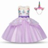 Pretty Princess Filles Costume Licorne Tulle Robe de Princesse Robe de Anniversaire sans Manches Canaval Soirée Spectacle Fêt