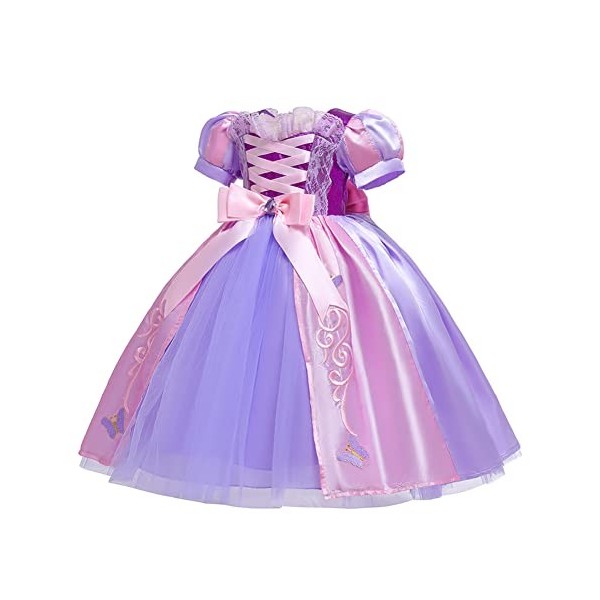 IMEKIS Filles Raiponce Costume Princesse Mardi Gras Déguisement Halloween Carnaval Cosplay Robe Tenue De Fête danniversaire