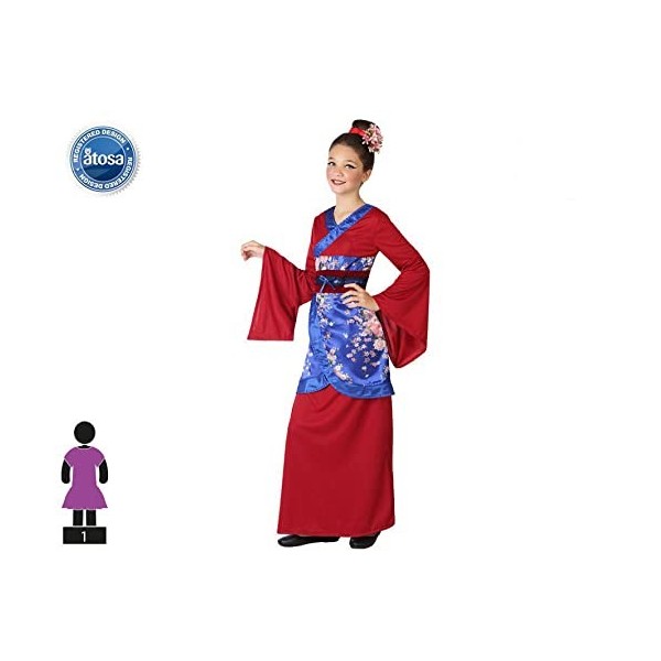 ATOSA-65991 Déguisement Chinoise, Fille, 65991, Rouge, 3-4 Ans