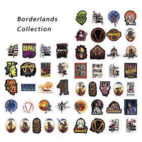 GTOTd Borderlands Lot de 3 autocollants 50 pièces avec collier de jeu en vinyle pour jeux vidéo Borderlands Merchandise Cad