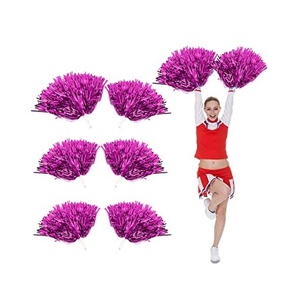 Pom En Plastique Cheer Pour Ball Déguisements Nuit Cheer Party Costume Sports Dance[Rose]