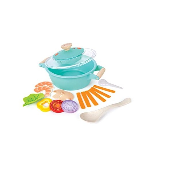 Hape Set Cuiseur Vapeur - Pour les Enfants de 3 ans et Plus- Jeu dImitation Interactif Cuisine, Cocotte-Minute Interactive A