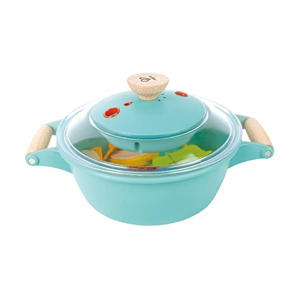 Hape Set Cuiseur Vapeur - Pour les Enfants de 3 ans et Plus- Jeu dImitation Interactif Cuisine, Cocotte-Minute Interactive A