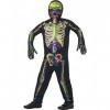 Glow in the Dark Skeleton Costume, Multi-Coloured, with Bodysuit, Mask & Gloves, L 