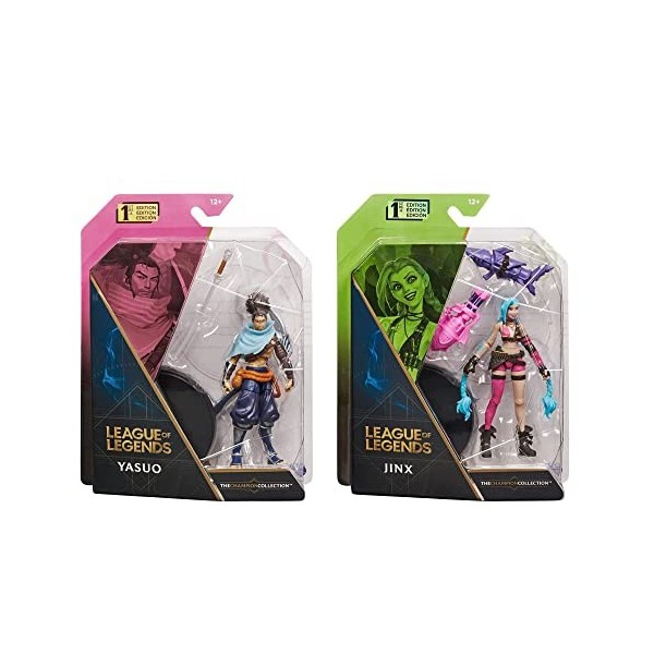 League Of Legends Yasou et Jinx 10,2 cm Lot de 2 figurines de collection Détails et accessoires de qualité supérieure avec 