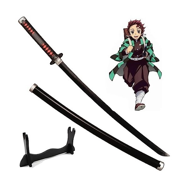 76cm/104cm Demon Slayer Katana Épée De Samouraï Jouet Kamado Tanjiro, Lame En Bois Danime Japonais Épée Prop Demon Slayer Co