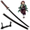 76cm/104cm Demon Slayer Katana Épée De Samouraï Jouet Kamado Tanjiro, Lame En Bois Danime Japonais Épée Prop Demon Slayer Co