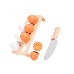 Toyvian 10 Pièces Oeufs Simulés en Bois Oeuf en Bois Enfants Jouets en Bois Ensemble De Jeu pour Enfants Jouet DÉducation De