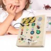 Perfeclan Planche Occupée LED Montessori, Aide Pédagogique, Jeu Dapprentissage, Jouet Sensoriel pour Enfants