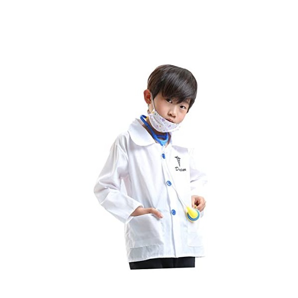 Toyvian Halloween Costumes Enfants Costumes Enfants Médecin Manteau Médecin Jeu De Rôle Tenue Enfants Médecin Costume Vêtemen