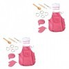 Totority Ensemble De 22 Pièces Cadeau De Cuisine pour Fille Tablier Personnalisé pour Enfants Ensemble De Jeu De Cuisine pour