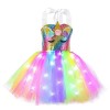 Aislor Deguisement Halloween Fille Enfant Costume Princesse LED Lumineuse Tutu Robe Danse Ballet Avec Bandeau Serre-tête Anni