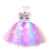 Aislor Deguisement Halloween Fille Enfant Costume Princesse LED Lumineuse Tutu Robe Danse Ballet Avec Bandeau Serre-tête Anni