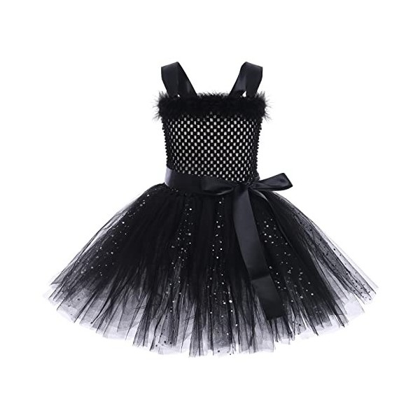 IMEKIS Enfants Filles Ange Démon Costume Rêve Halloween Cosplay Habiller Princesse Tulle Tutu avec Aura Bandeau et Ailes Fée 