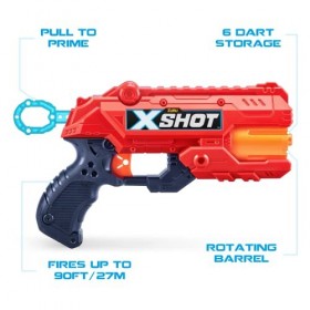 XSHOT- X-Shot Excel Lot de 4 Pistolets Mousse 2xKickback et 2xReflex 6 48 fléchettes, 3 cibles , 36354-2022, Multicolore