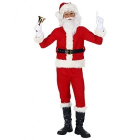 "SANTA CLAUS" jacket, pants, belt, boot covers, hat, gloves - 140 cm / 8-10 Years 