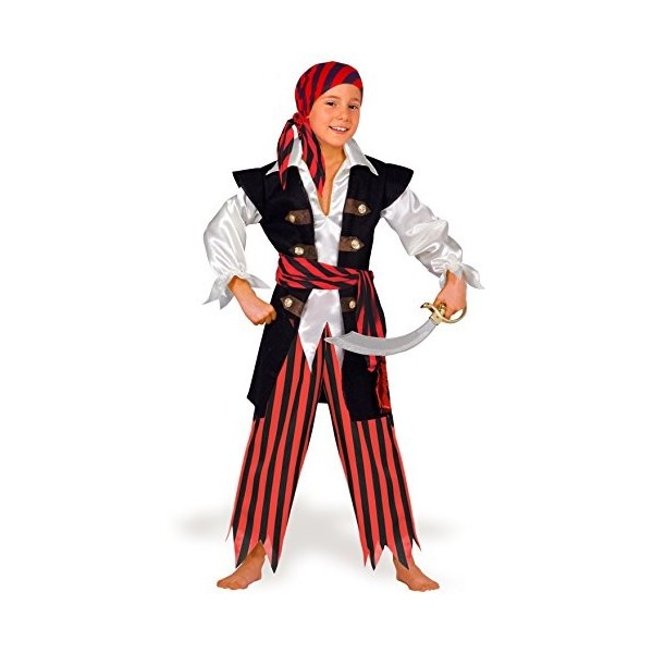 Ciao- Costume Pirate Enfant Ans, Boys, 10185.8-10, Rouge/Noir/Blanc, 8-10 Anni