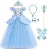 FYMNSI Filles Cendrillon Robe Déguisement Enfants Cinderella Princesse Costume Halloween Carnaval Cosplay Noël Soirée Cérémon