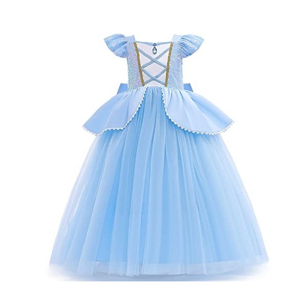 FYMNSI Filles Cendrillon Robe Déguisement Enfants Cinderella Princesse Costume Halloween Carnaval Cosplay Noël Soirée Cérémon