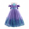 Deguisement Robe Princesse Ariel Costume de Sirène pour Enfant Fille, Robe Ariel la petite sirene avec Accessoires, Enfants C